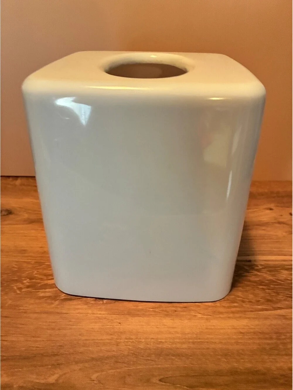 Vintage 90s Tropical Fish White Melamine Tissue Box Cover Holder Bathroom Decor